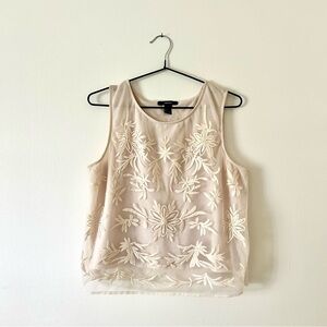 Forever 21 embroidered floral print sleeveless top